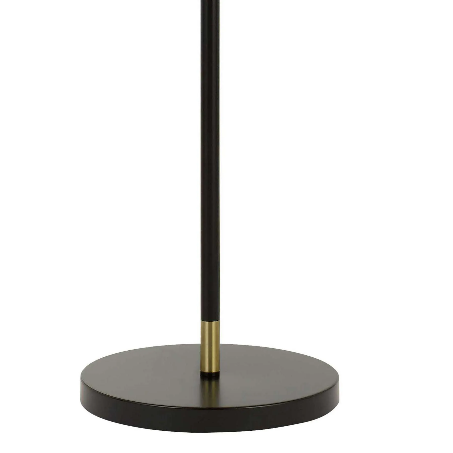 10 Watt Adjustable Metal Frame Floor Lamp, Black And Brass By Benzara