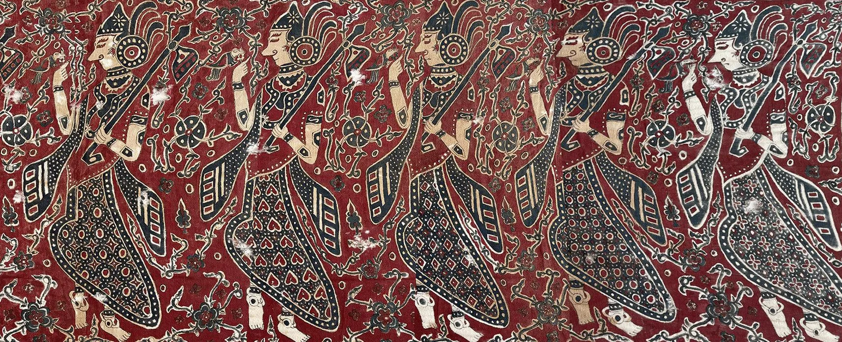 1642 Rare Toraja Ceremonial Cloth with a Row of Female Musicians