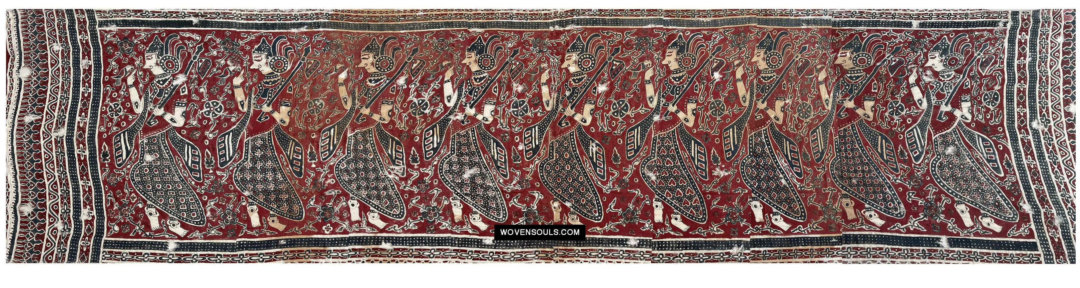 1642 Rare Toraja Ceremonial Cloth with a Row of Female Musicians