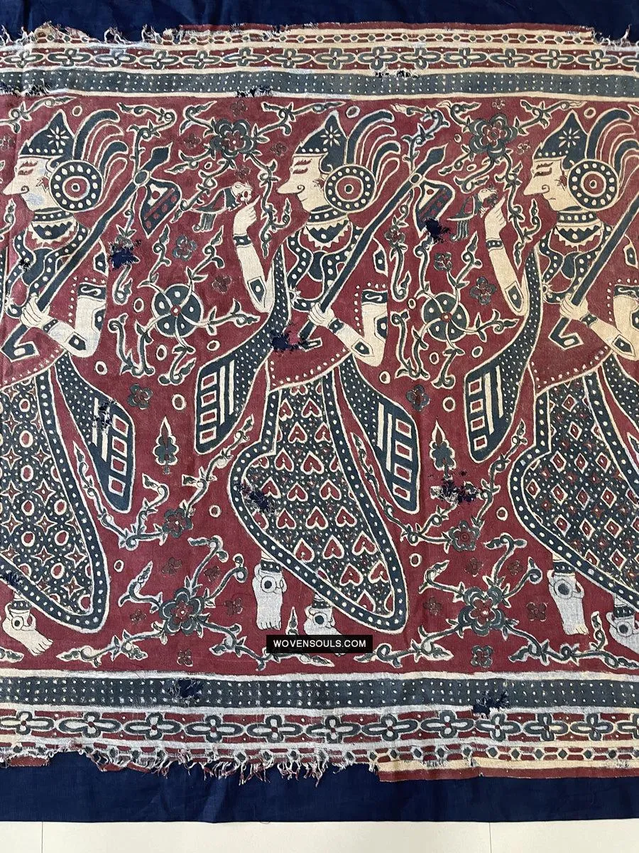 1642 Rare Toraja Ceremonial Cloth with a Row of Female Musicians