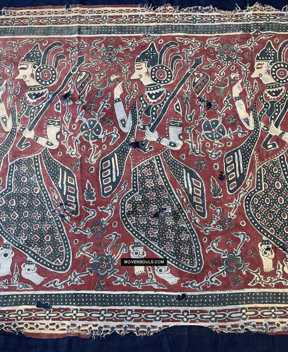 1642 Rare Toraja Ceremonial Cloth with a Row of Female Musicians