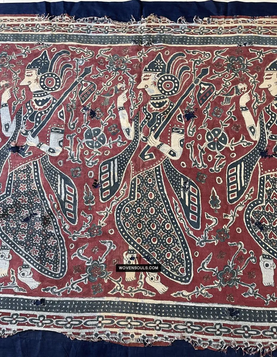 1642 Rare Toraja Ceremonial Cloth with a Row of Female Musicians