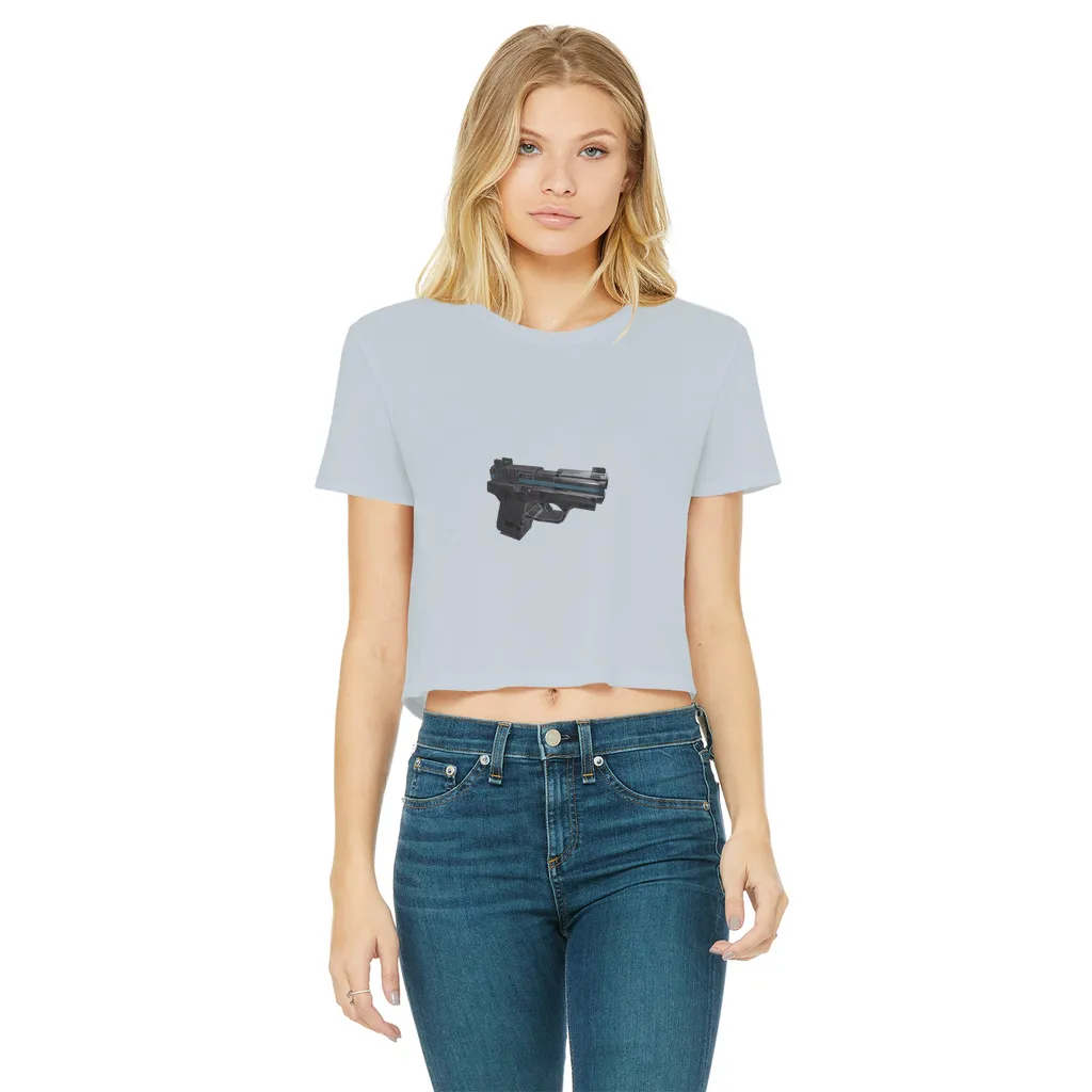 22 Calibur Classic Women's Cropped Raw Edge T-Shirt