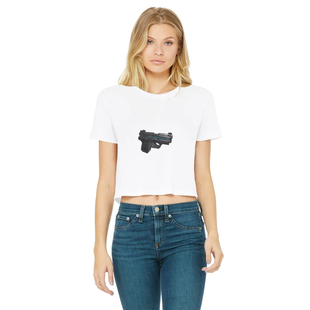 22 Calibur Classic Women's Cropped Raw Edge T-Shirt