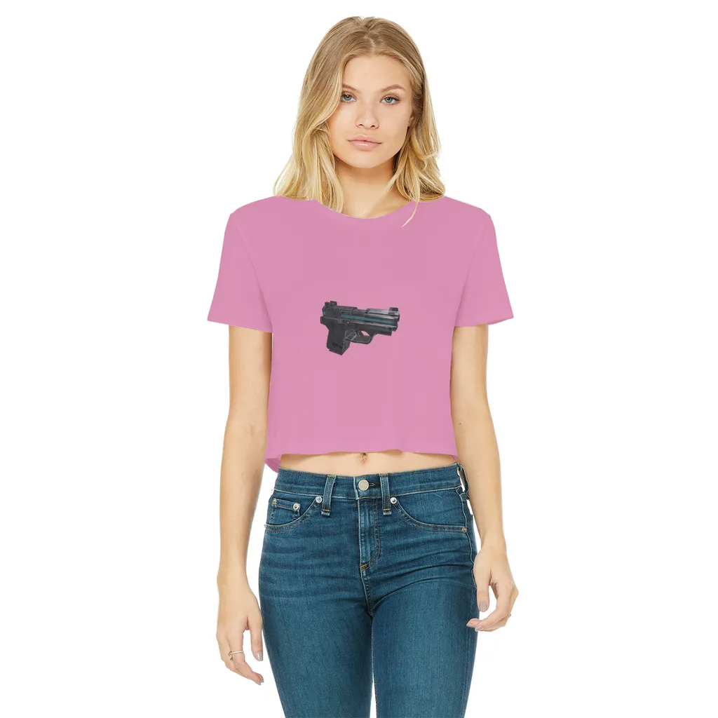 22 Calibur Classic Women's Cropped Raw Edge T-Shirt