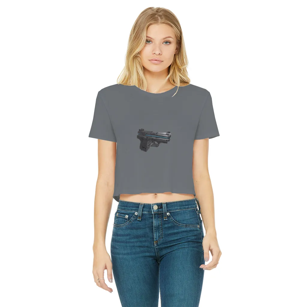 22 Calibur Classic Women's Cropped Raw Edge T-Shirt