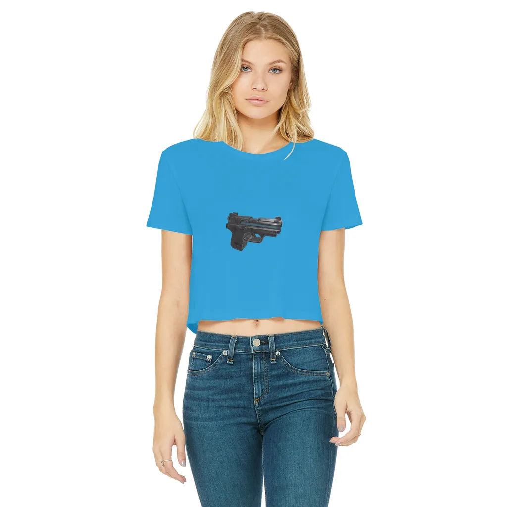 22 Calibur Classic Women's Cropped Raw Edge T-Shirt