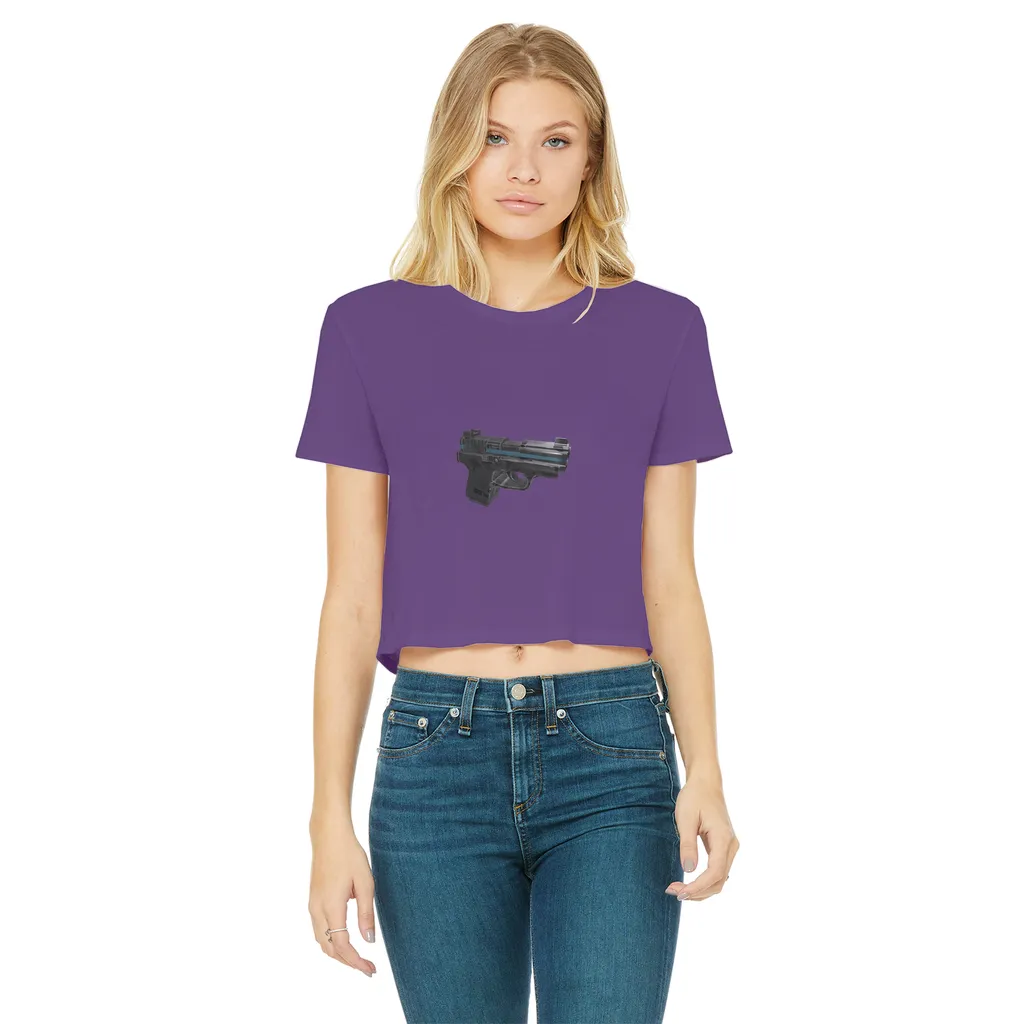 22 Calibur Classic Women's Cropped Raw Edge T-Shirt