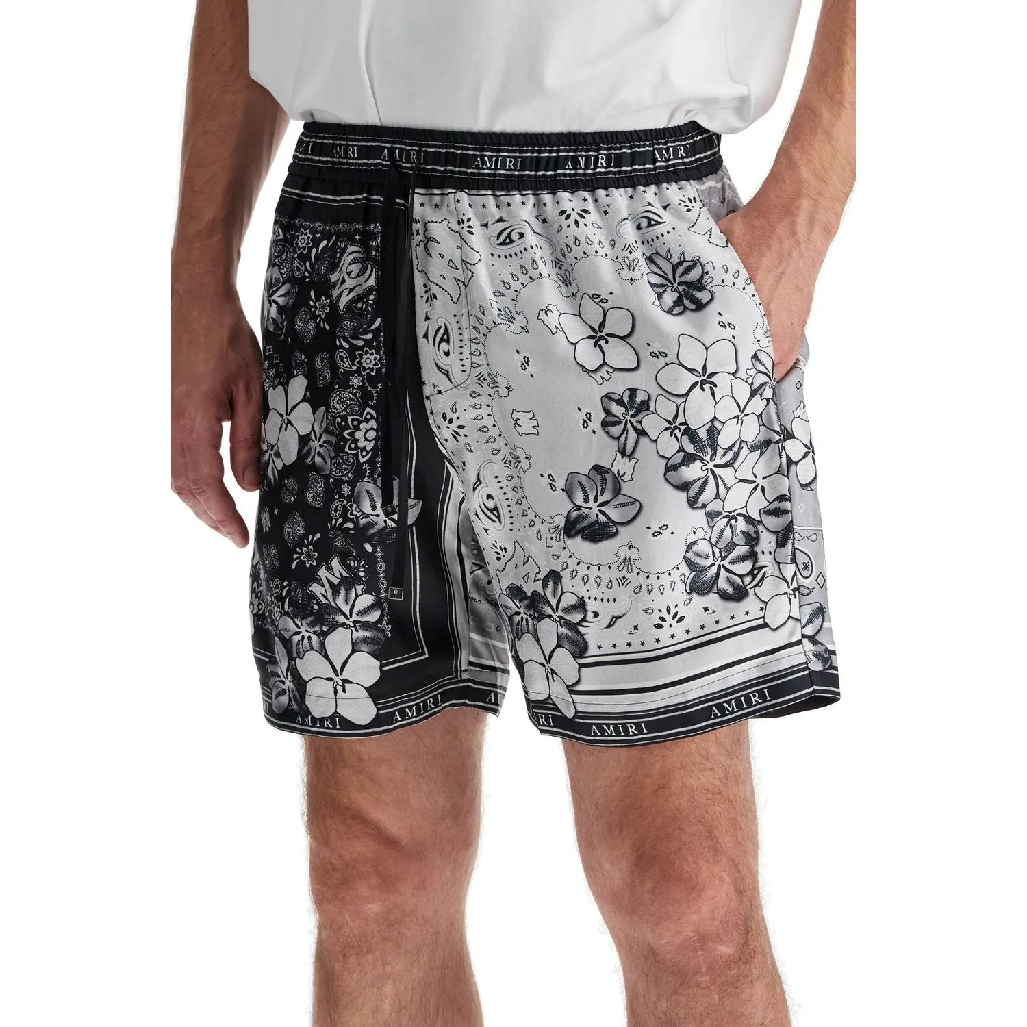 Amiri silk bandana print bermuda shorts