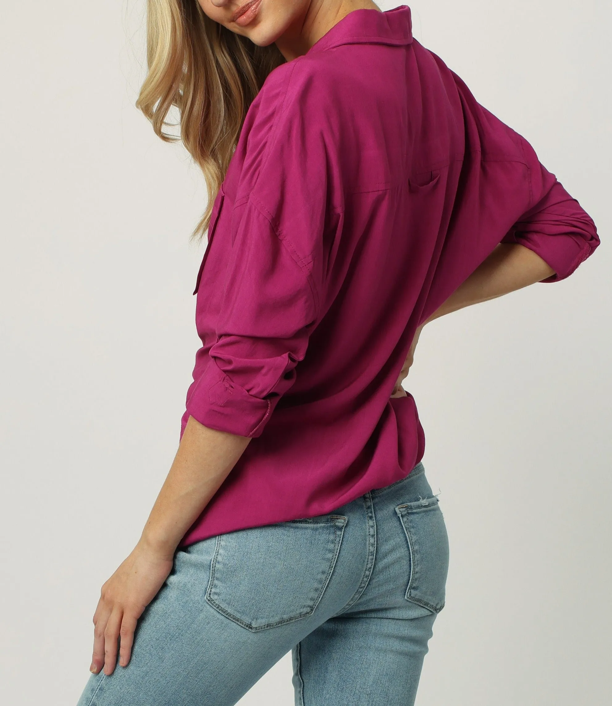 ARIANNA FRONT TIE SHIRT MAGENTA HAZE