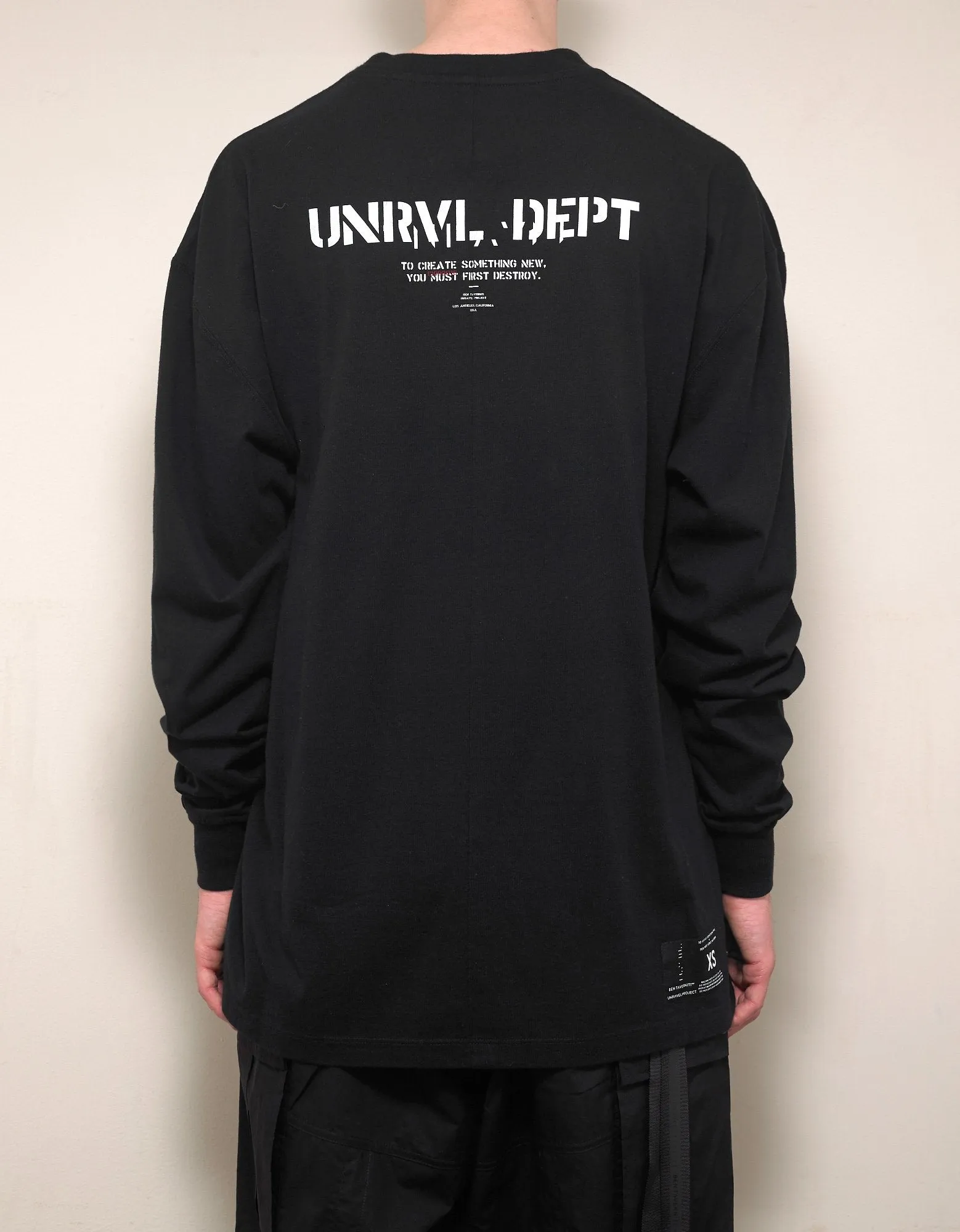 Black Printed Long Sleeve Skate T-Shirt