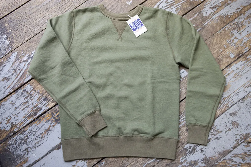 Buzz Rickson Olive Single-V Needle Sweatshirt