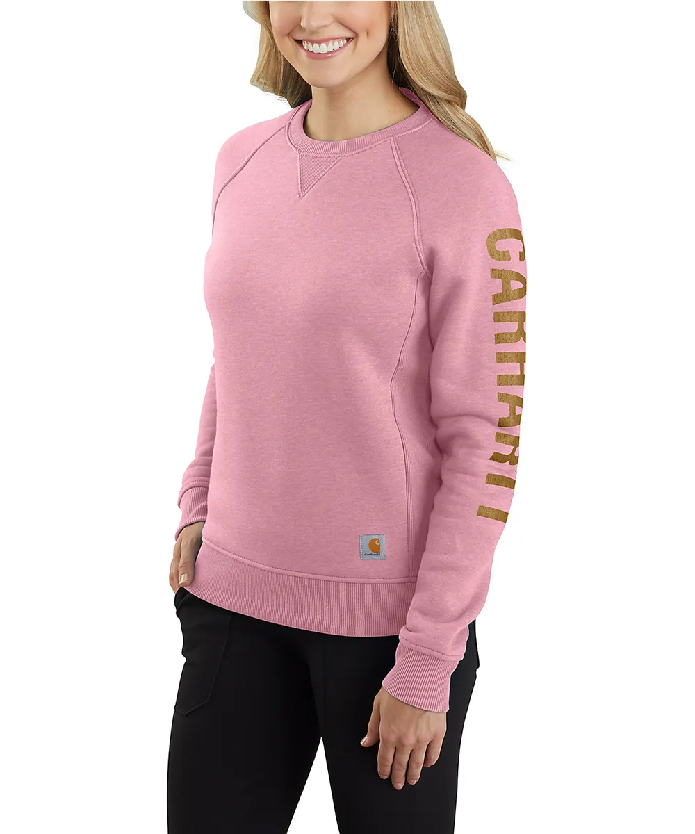 Carhartt Women's Midweight Logo Crew Neck Sweatshirt - Foxglove