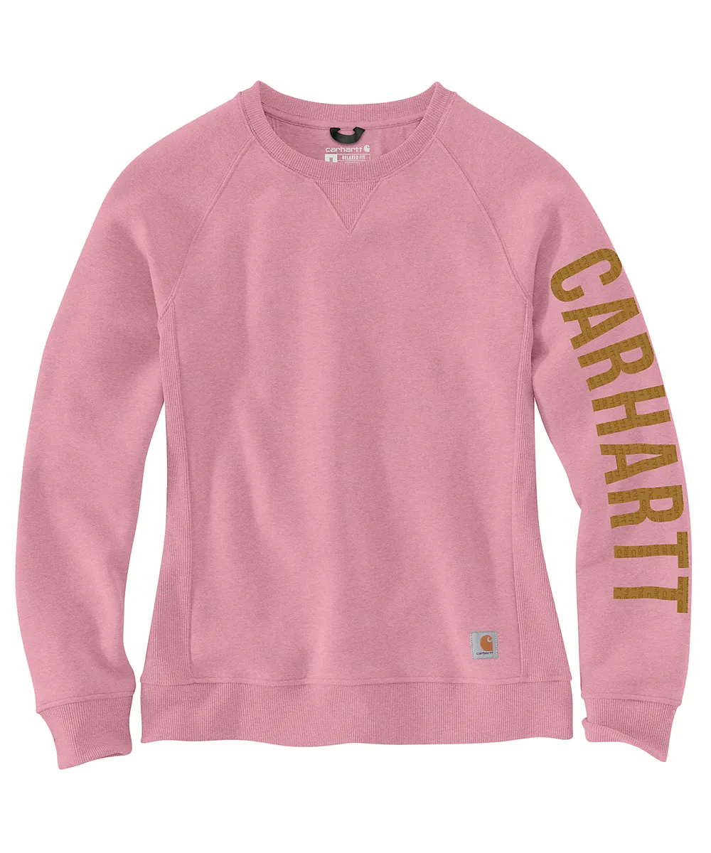 Carhartt Women's Midweight Logo Crew Neck Sweatshirt - Foxglove