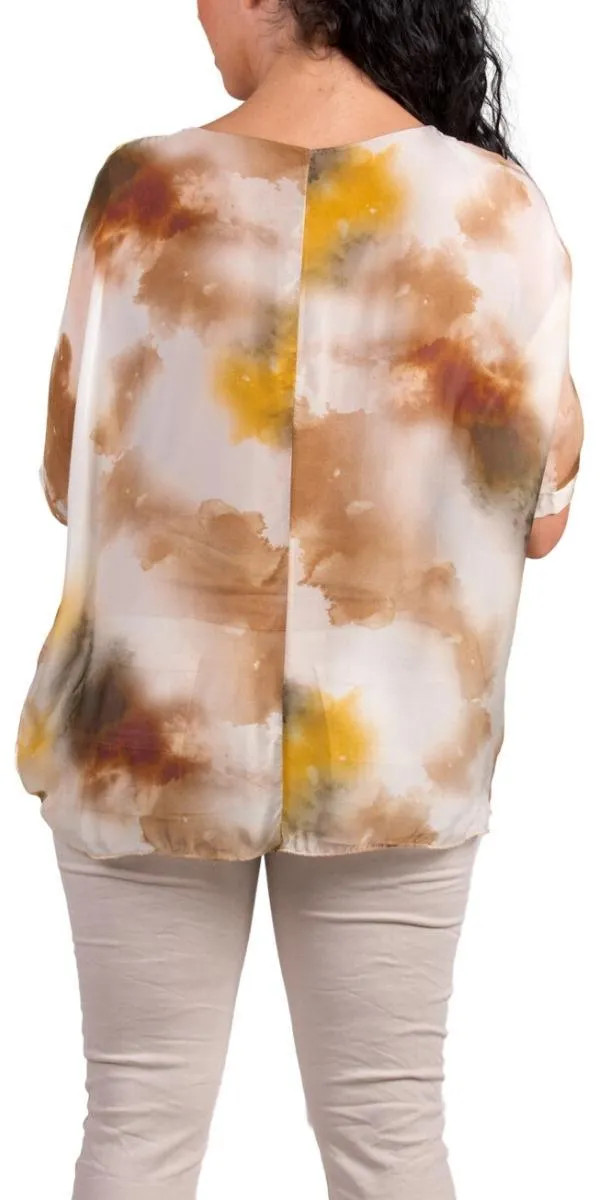 Carmelina Watercolor Silk Kaftan