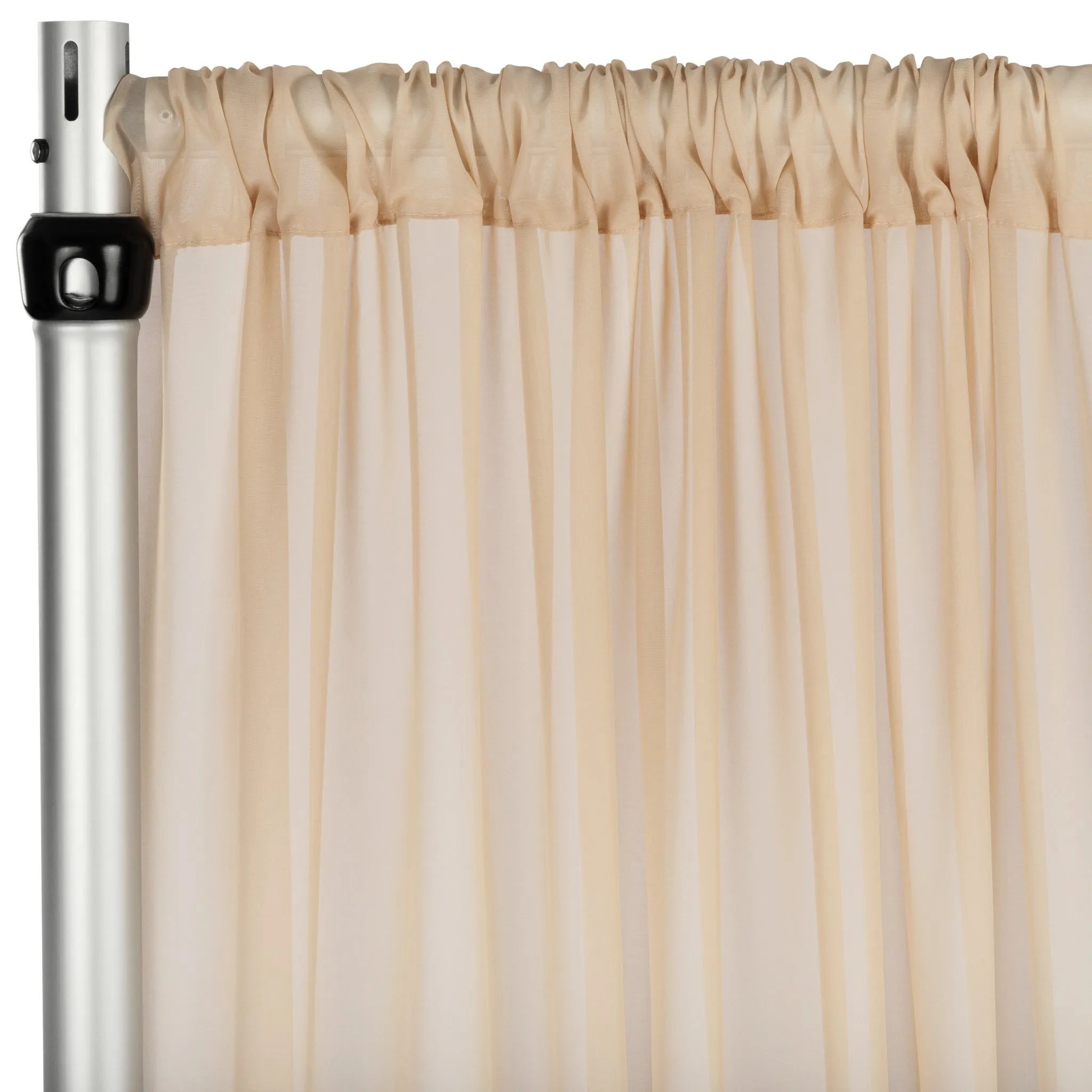 Chiffon Curtain Drape 14ft H x 58" W Panel - Champagne