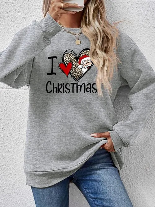 CHRISTMAS Graphic Round Neck Sweatshirt