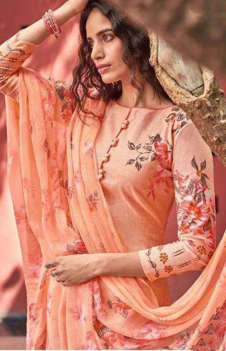 Cotton Linen Printed Unstitched Suit Material