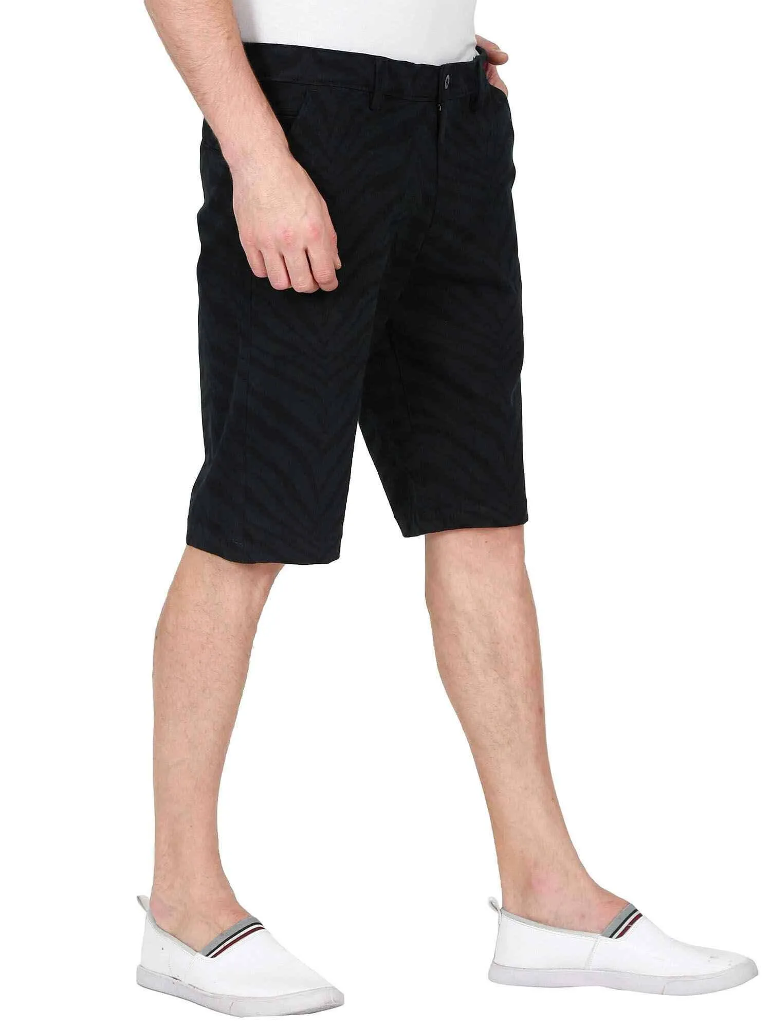 Eli Black Printed Shorts Men's Plus Size