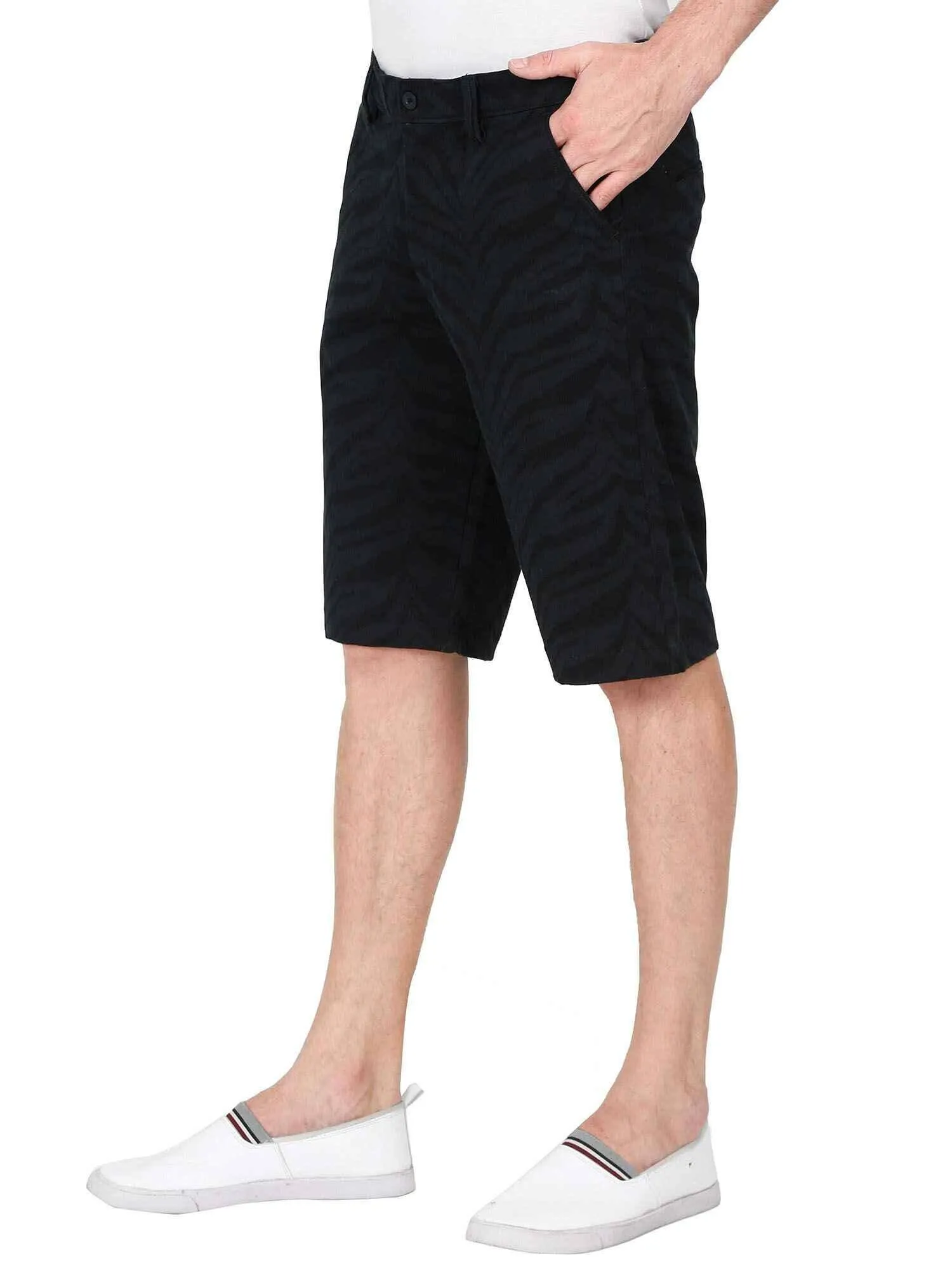 Eli Black Printed Shorts Men's Plus Size