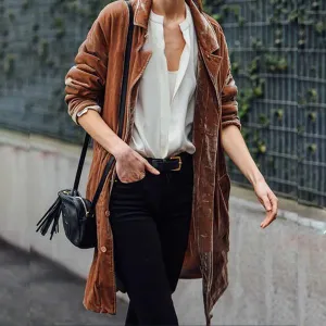 Fashion Solid Color Loose Coats