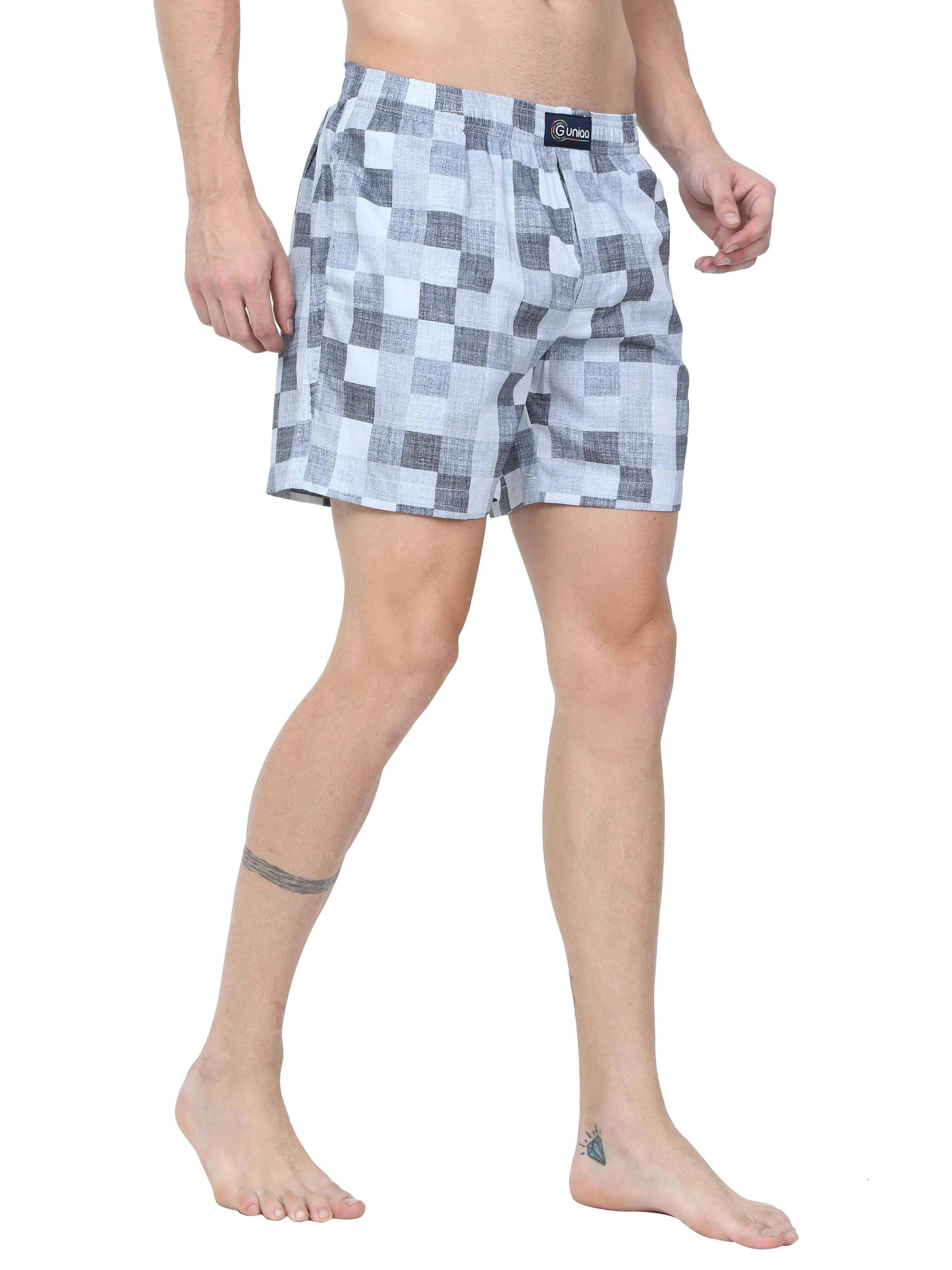 GUNIAA MEN'S CHESS  PRINTED BOXER