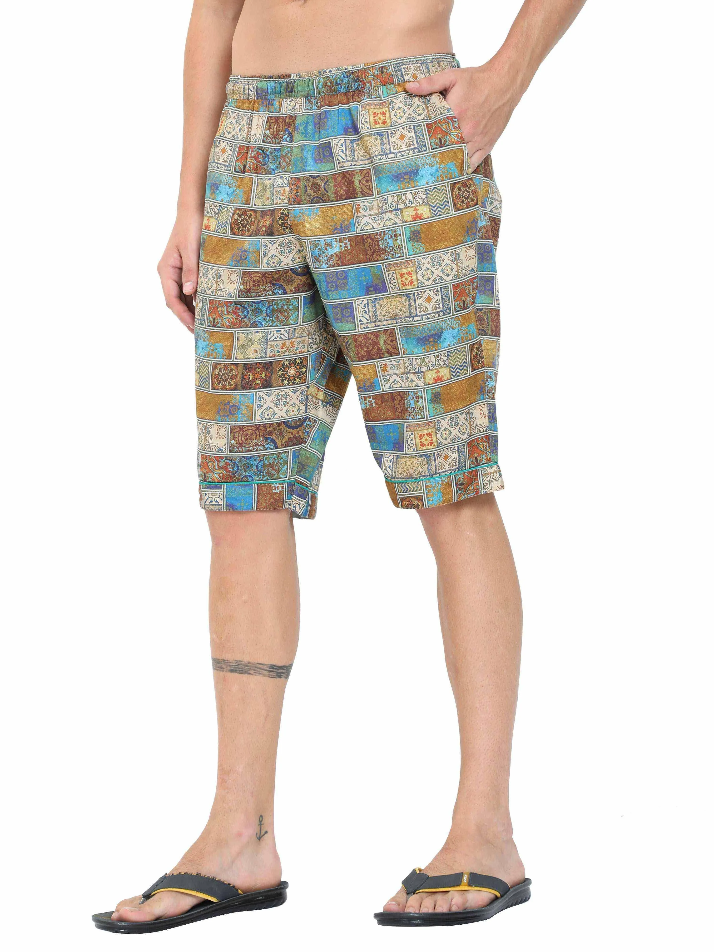 Guniaa Men's King Printed Night Wear Shorts