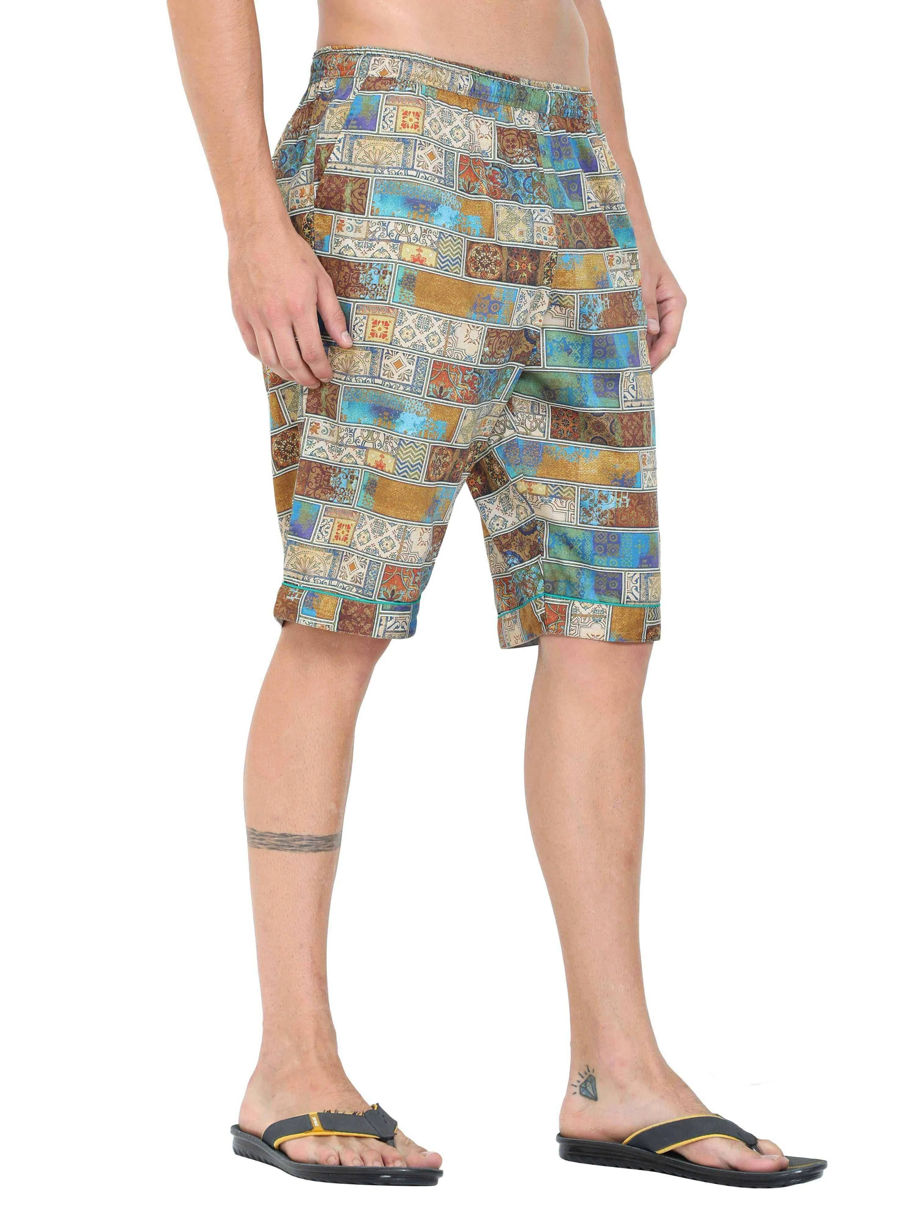 Guniaa Men's King Printed Night Wear Shorts