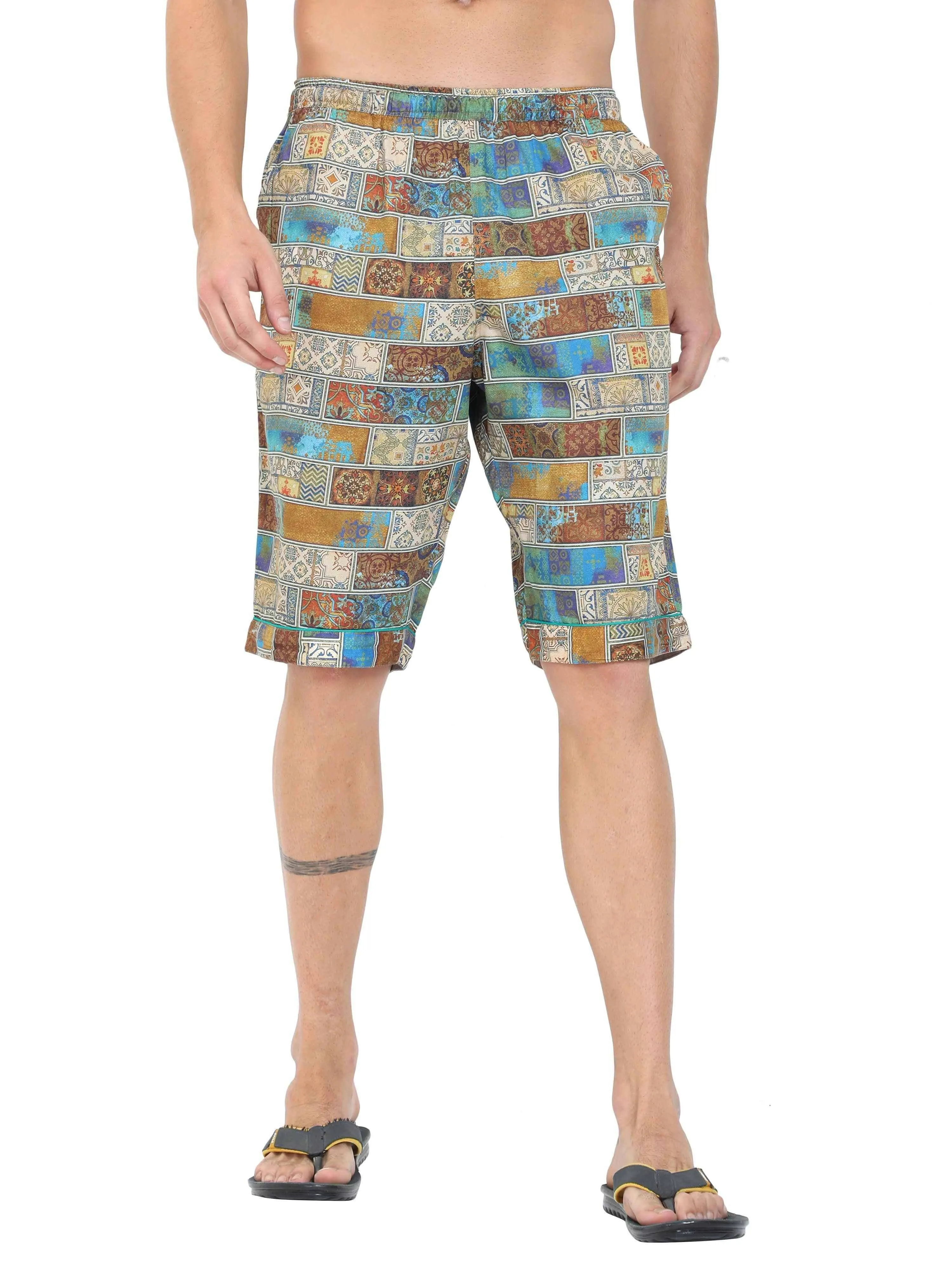 Guniaa Men's King Printed Night Wear Shorts