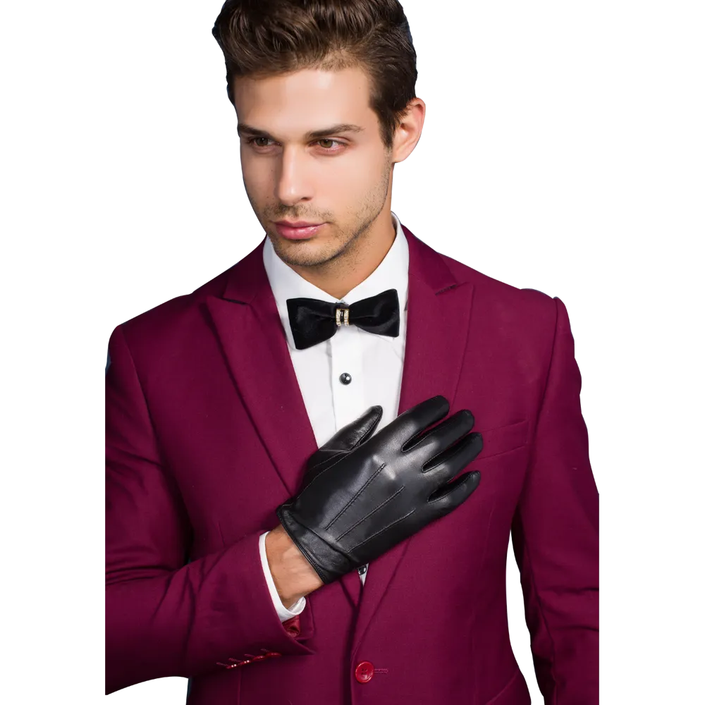 HighShine Touchscreen Silk Lined Gloves-Black/Brown