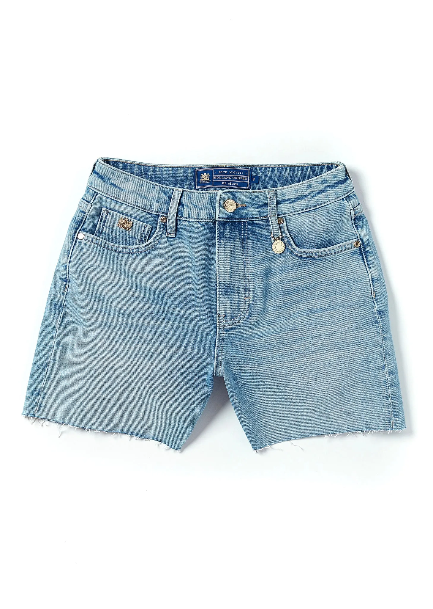 Holland Cooper High Rise Denim Short in Vintage Indigo