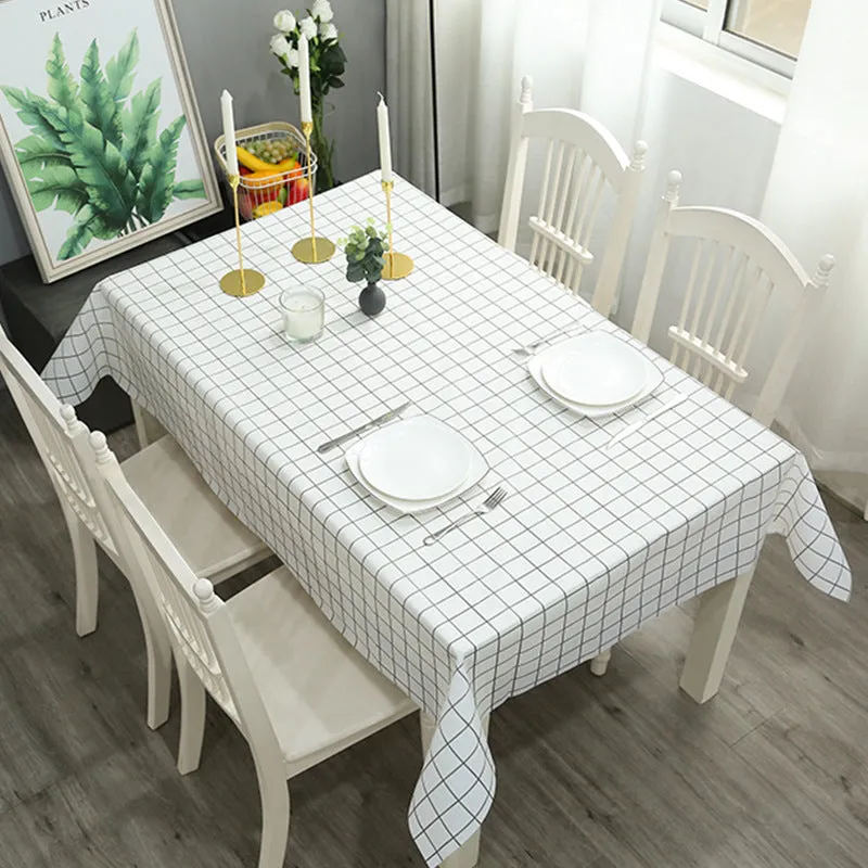 Home Nordic Style Elk Plaid Coffee Table Cloth Oil-Proof Waterproof Disposable Table Mat PVC Tablecloth