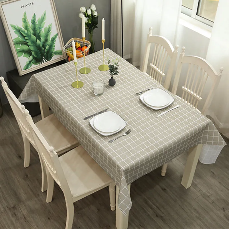 Home Nordic Style Elk Plaid Coffee Table Cloth Oil-Proof Waterproof Disposable Table Mat PVC Tablecloth