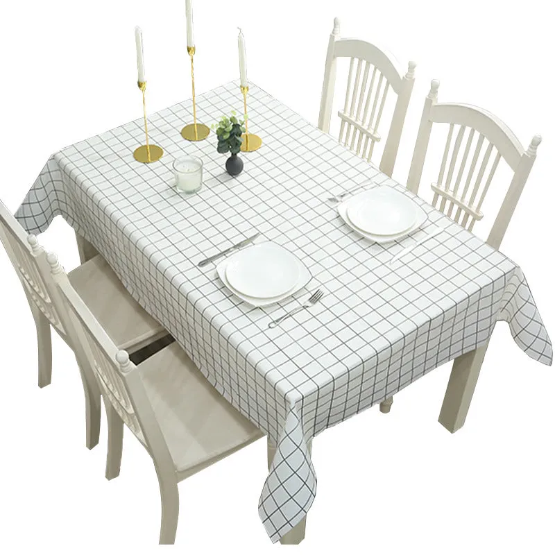 Home Nordic Style Elk Plaid Coffee Table Cloth Oil-Proof Waterproof Disposable Table Mat PVC Tablecloth