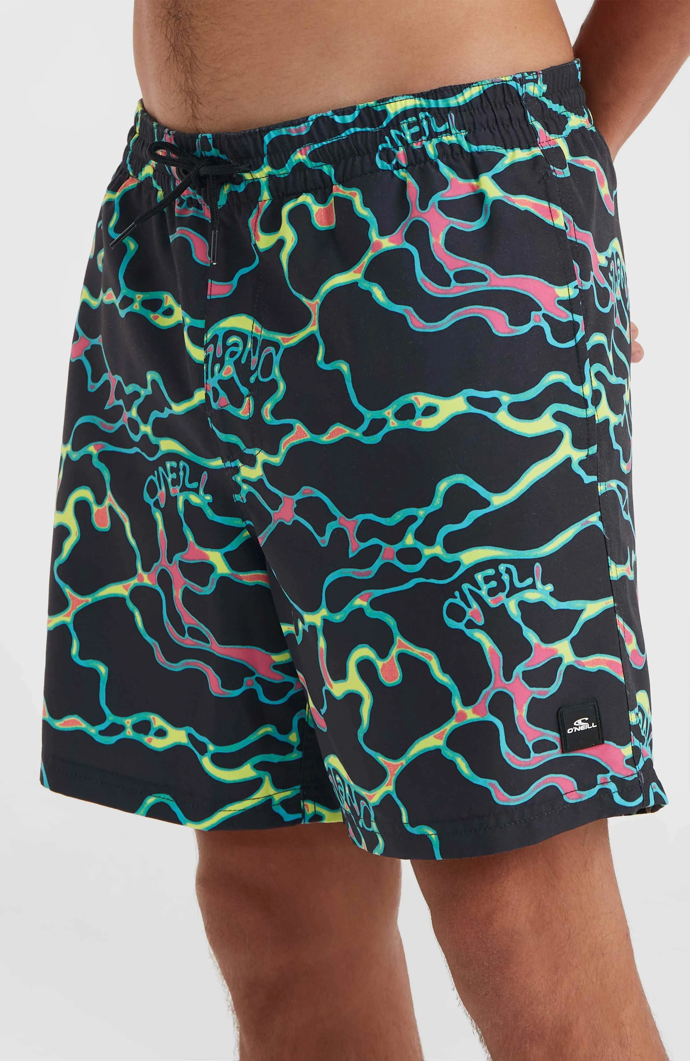 Jack O'Neill Cali Crazy 16" Swim Shorts | Black Ocean View