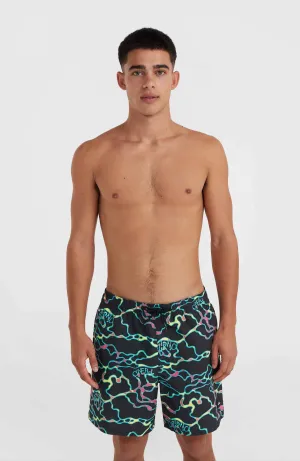 Jack O'Neill Cali Crazy 16" Swim Shorts | Black Ocean View