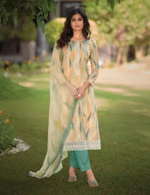 Kilory Lawn Cotton Unstitched Women Suit Material with Dupatta