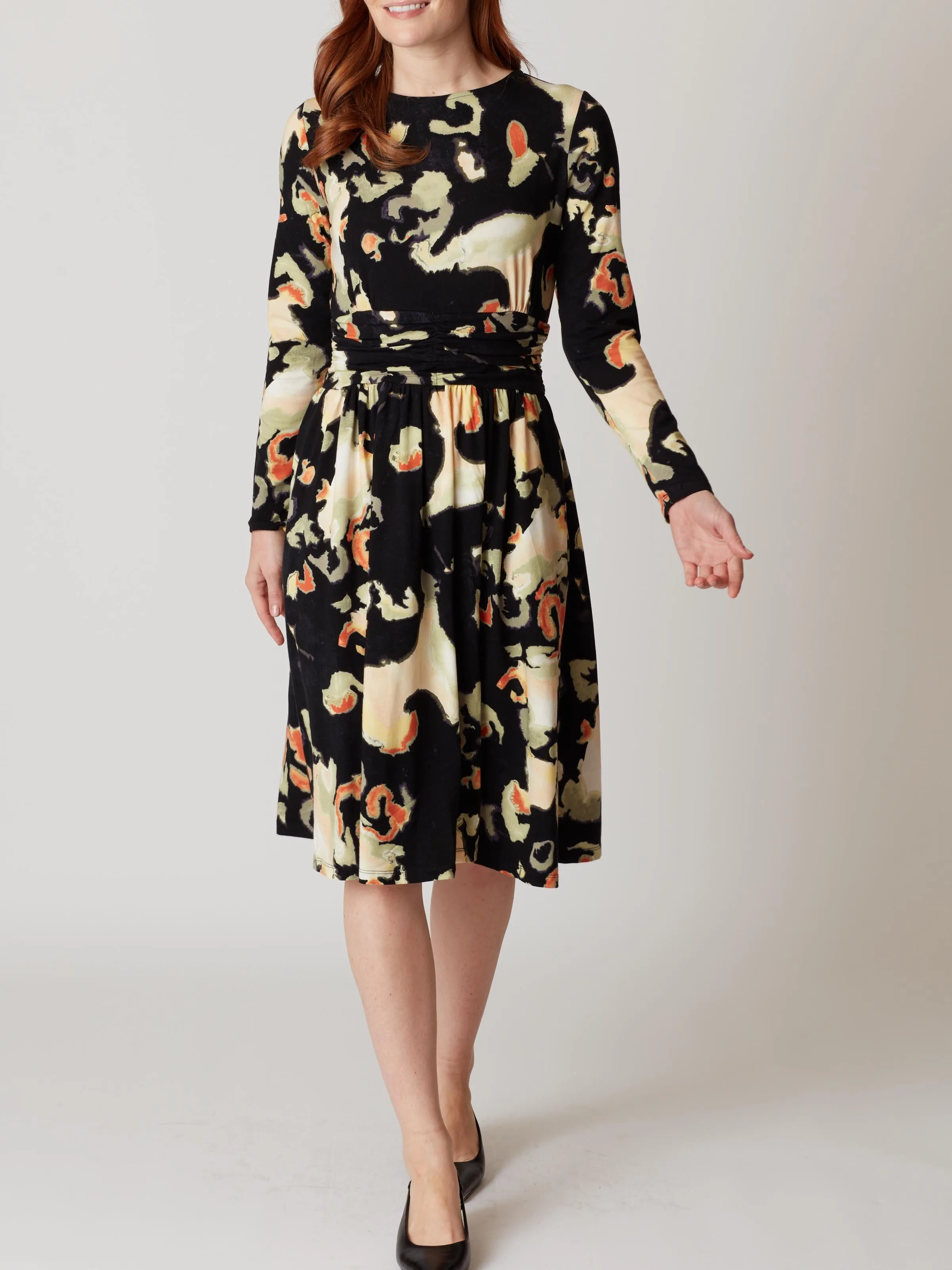 Melato Printed Long Sleeve Dress