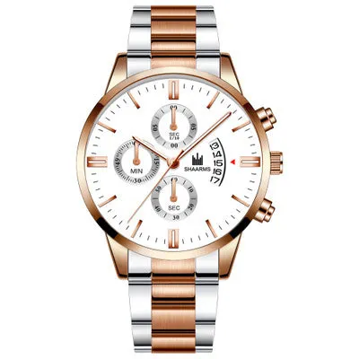 Men's Casual Simple Scale Business Calendar Steel Watch Men's Quartz