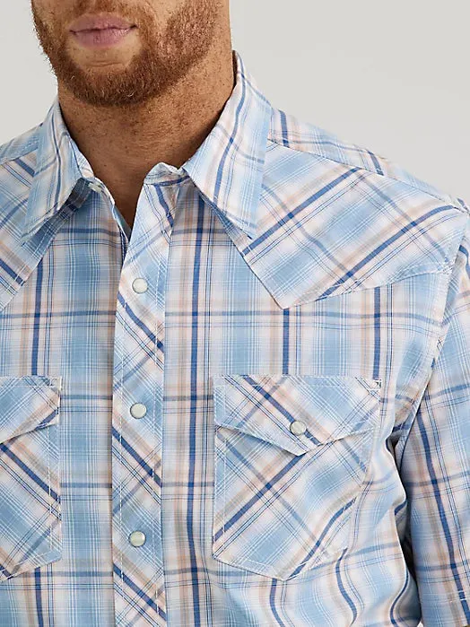 Men's Wrangler 20X Advanced Comfort Plaid Short Sleeve Snap Shirt