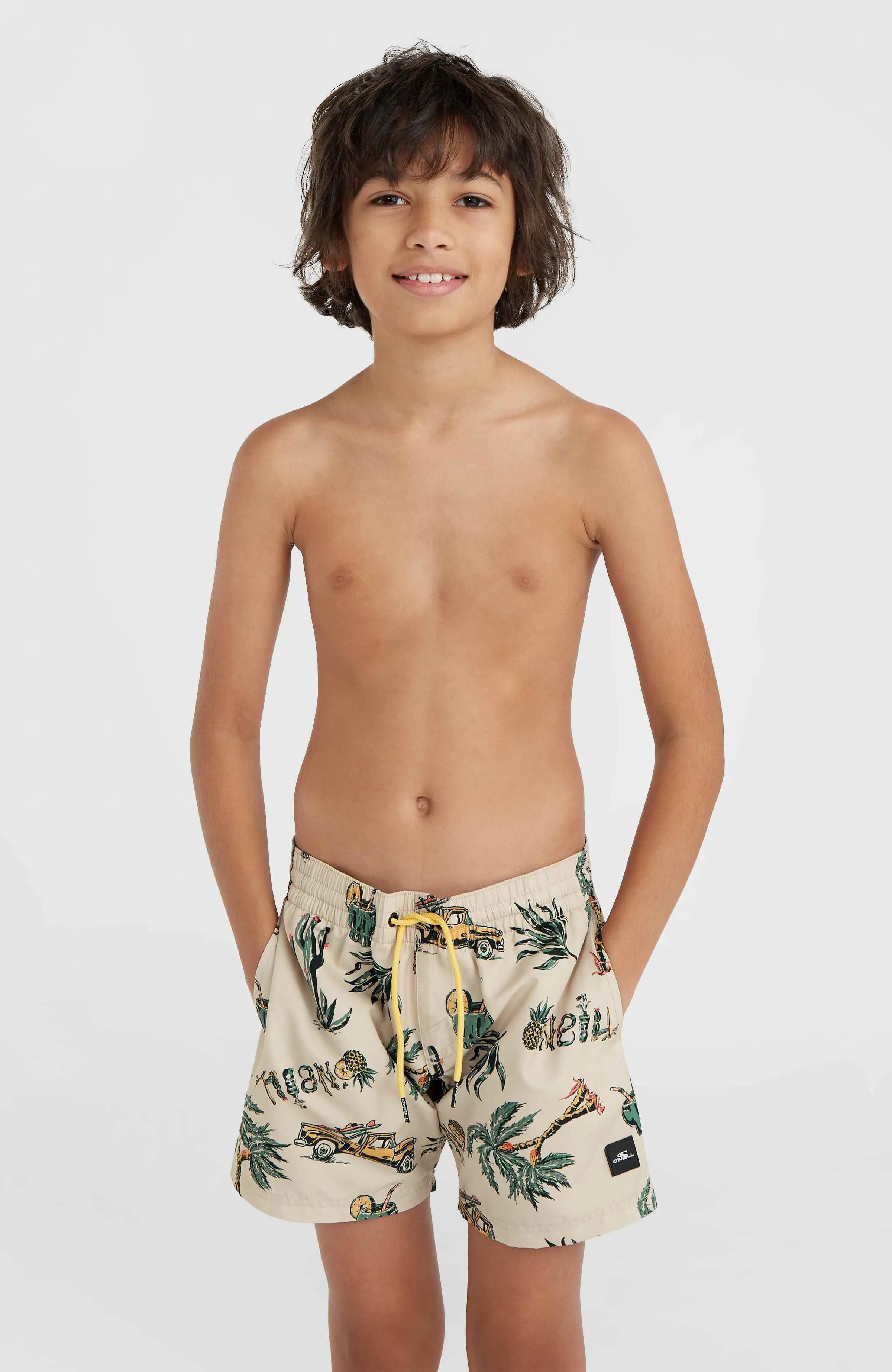 Mix and Match Cali Print 13'' Swim Shorts | Beige Venice Beach