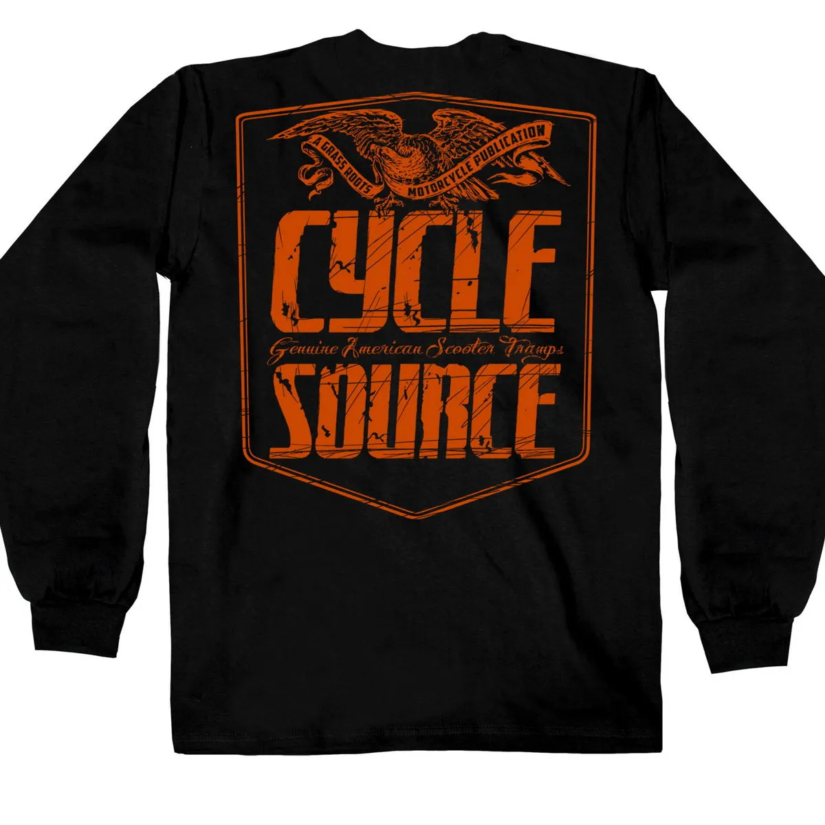 Official Cycle Source Magazine CSM2010 Men’s Eagle Black Long Sleeve Black T-Shirt