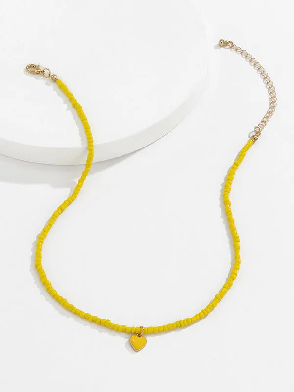 Original Solid Color Beads Necklace