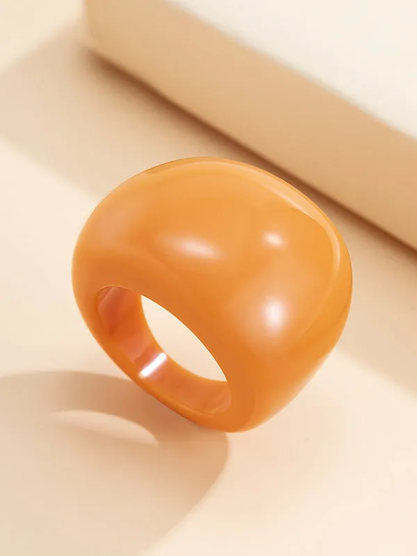 Original Solid Color Geometric Resin Rings Accessories