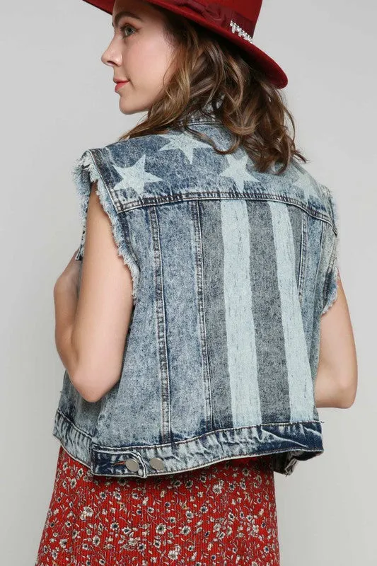 POL26 - DENIM VEST FLAG