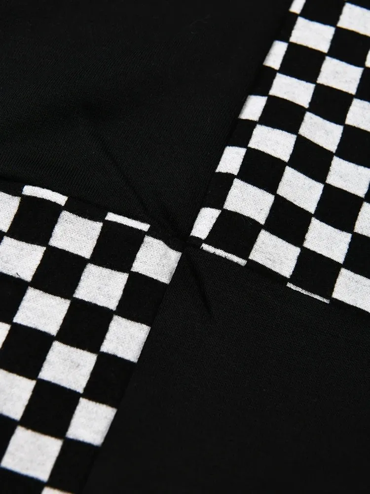 Pre Order:  Checker Print Contrast B&W Sweatshirt