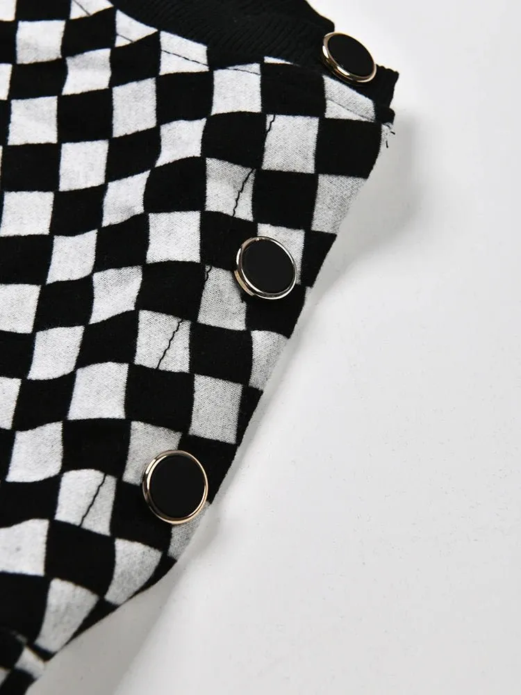 Pre Order:  Checker Print Contrast B&W Sweatshirt