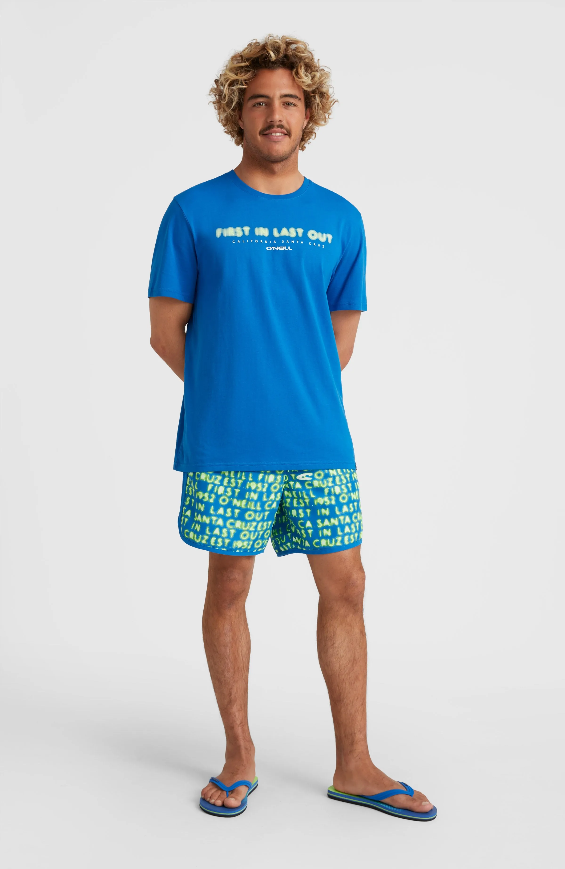 Scallop Neon 16'' Swim Shorts | Bright Blue Neon Lights