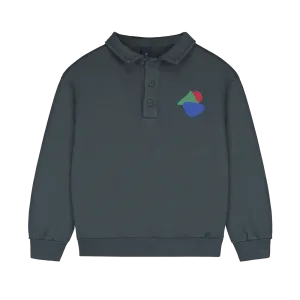 SWPO-POLO SWEATSHIRT EMBROIDERED -Navy