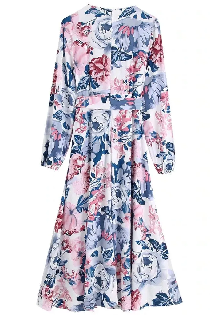 Tereza Blue Print Floral Dress